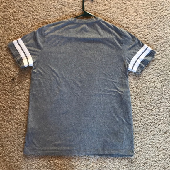Gray shirt with white stripes on sleeves - Picture 2 of 2